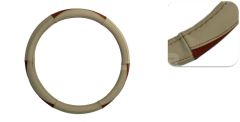 LEDER LENKRADHÜLLE BEIGES/BRAUN LEDER (39-41CM.)
