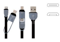 DATA- UND LADUNGSKABEL MICRO USB + TIPE C 1 M.